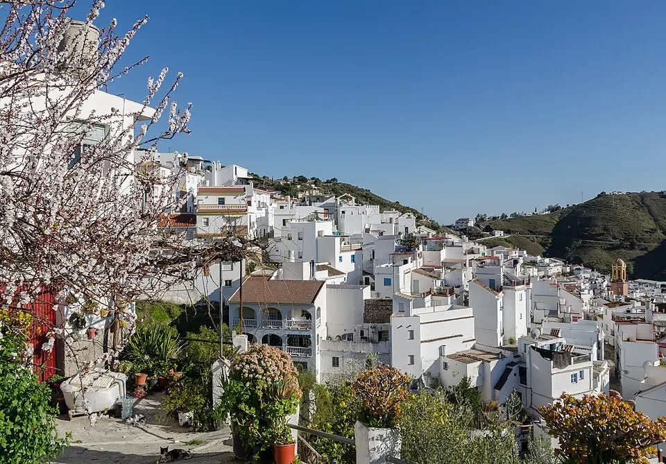 Cómpeta, entre viñedos de uva moscatel.
